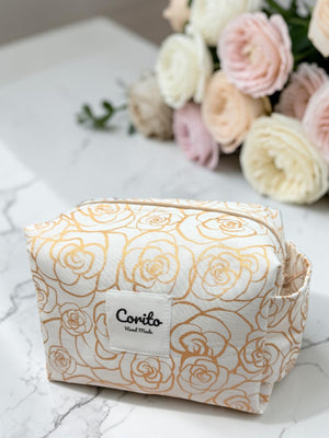 White with Gold Floral