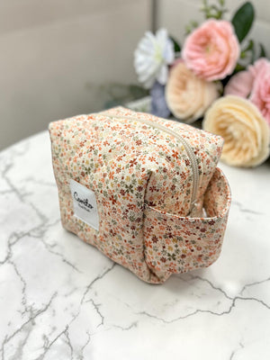 Beige with Green and Red Floral