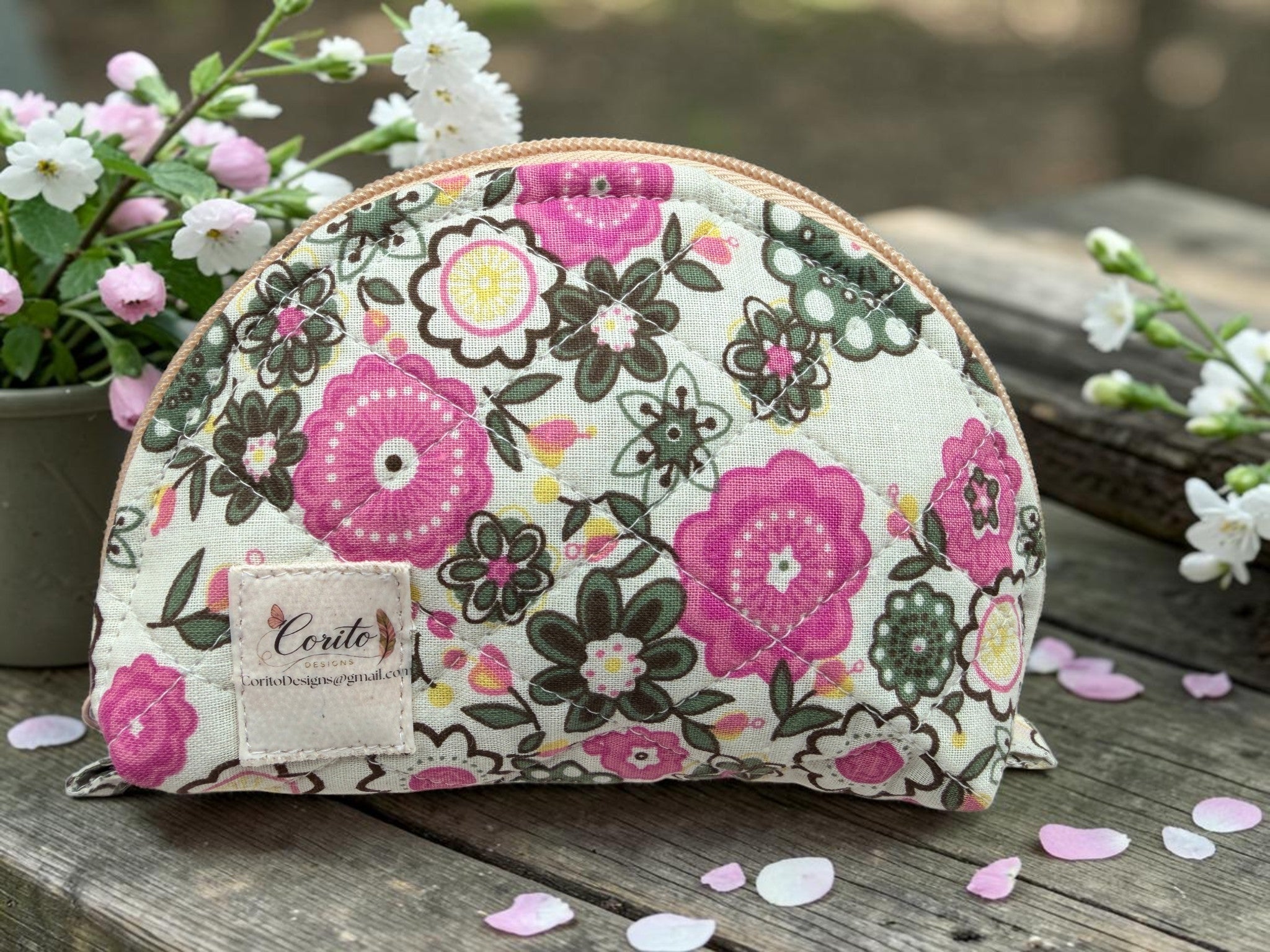 Taco Style Quilted Cosmetic Bag