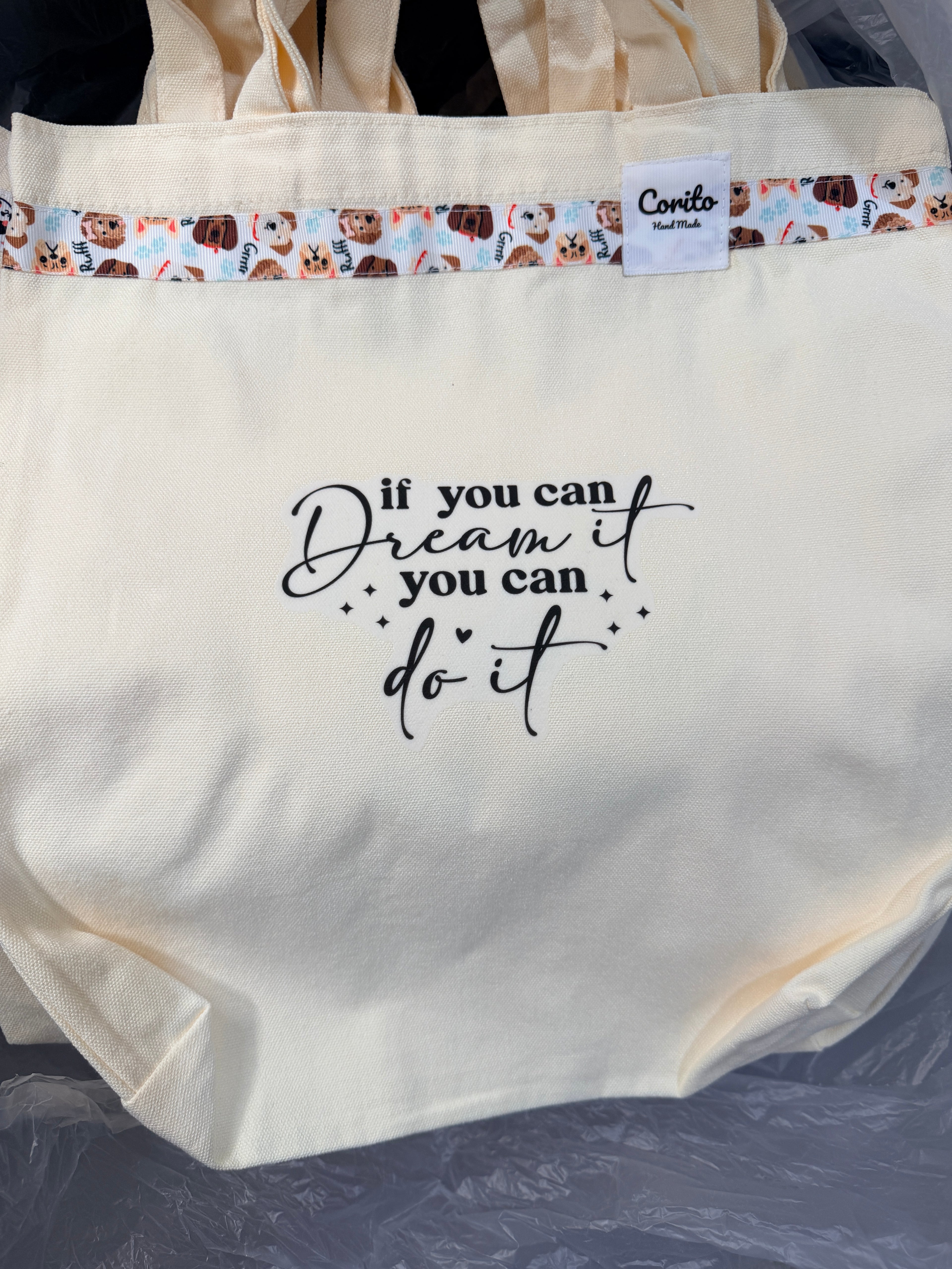 Inspirational Quote Canvas Tote Bag